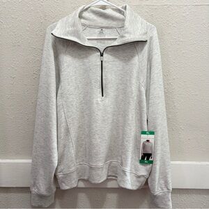 Danskin Luxe Half Zip Sweatshirt in Silver Heather NWT XL